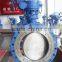 worm gear Three eccentric metal hard butterfly valve with pneumatic actuator