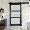 Sliding Tempered Glass Barn Door With Stainless Steel Hardware
