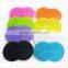 New arrival 8 colors silicone mini portable makeup brush cleansing mat, cosmetic brush scrubber