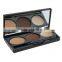 natural brown /grey color Eyebrow Cake Powder, Dark Brown/Brown with mirror and brush