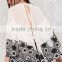 Wholesale Flare Sleeves White Flower Embroidered Cotton Tunic Tops