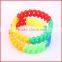 factory direct sale colorful silicone hollow bead bracelet