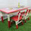 Economic classical rectangular candy table with fixed legs in kids furniture stes