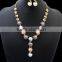 Rhinestone Crystal Multi Color Pearl Necklace EarringS Women Wedding Bridal Jewelry Set Gift