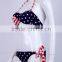 Lady summer bikini American flag swimwear with twist bandeau top