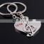 Promotional Gifts Big Love Heart With Musical Note Pendant Charm Coin Circle Keyring Lovers Keychains