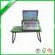 Green small portable wood folding computer table with iron legs