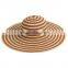 ladies striped wide brim paper straw floppy hats