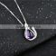925 sterling silver simple design Generous natural women gemstone jewelry amethyst purple stone pendant