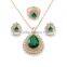 2016  elegant women's jewelry water drop green cubic zircon 18k yellow gold plated
