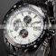 CURREN Black Steel Analog Date Display White Dial Quartz Sport Cool Mens Casual Watch