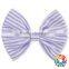 Fashion Hot Sale Blue white Stripe Seersucker Hair bows 5" boutique hair bows