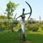 Plate gold man and woman garden statue stainless steel sculptures with umbrella