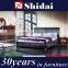 Blue Fabric Cloth QUEEN Size Platform Bed Frame & Slats Modern Home Bedroom NEW