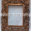 Indian Handicraft Leaf Design Wooden Mirror Frame