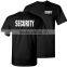 Pre-Shrunk 100% Cotton Short Sleeves Silk Printing T Shirt Black Security Guard Uniforms For Men