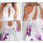 Summer Halter One Piece Hollow Out Dress 2016 Keyhole Flower Print A Line Simple Casual Dress