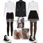 Full set school teacher uniform with blazer, shirt, pant and skirt