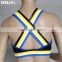 Supplex 87% Nylon 13% Spandex fabric hot sale girls sexy sports bra with unique design