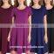 Wholesale latest fashion short sleve ladies O-Neck simple soft women dress