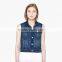 denim sleeveless jacket for women with pocket for summer