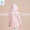 Embossed Flower Girls Boutique Clothes Kid Winter Hoodie Coat With Fleece Lining