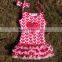2015 New Baby Girls Valentine Chiffon Dress Valentines Dress With Matching Headband and Chunky Necklace and Leg Warmer Set
