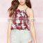 2016 guangzhou Top selling printed cotton summer fashion spaghetti strap ladies western tops