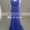 Royal Blue See Through Back Sleeves Appliques Bohemian Style Mother Of The Bride Dress For Evening