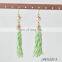 Pearl Drop Earrings with Red and White Tassel