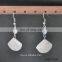 Fashionable simple scalloped pink crystal drop earrings natural stone jewelry