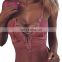 Drop Ship pink lace v neck sexy bodycon women skin tight rompers jumpsuit