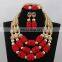 Bridal Wedding Beads Jewelry Set African Women Coral Beads Necklace Set for Party Costume Handcraft Jewelry Set