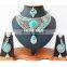 MODISH BOLLYWOOD A.D DESIGNER WEDDING SILVER PLATED NECKLACE EARRINGS TIKA JEWELRY SET