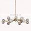 modern beautiful home decor e27 white crystal ceiling pendant light with gold frame