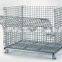 Industrial collapsible rigid wire mesh container for storage