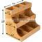 3- tier Elegant and Practical Bamboo Tea Bag Organizer Holder Wooden Tea Box Storage for Tea coffee