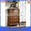 antique wooden chest of drawers, wall cabinet high with carving