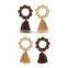 Home Accessories Table Wood Napkin Ring Macrame Beads Tassel Wooden Napkin Rings