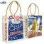 Cheap Promotional Natural Color Laminated Reusable eco Shopping jute Bag tote bags with custom printed logo