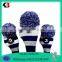 2016 Top popular stripe custom knit golf headcover golf club knitted headcovers number tag golf headcovers