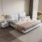 Luxury european designs leather wooden beds king queen size