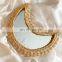 Crescent Rattan Decorative Mirror, Boho Home Wall Art