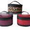 new product circular leather cosmetic bag for women