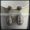 LFD-019E Wholesale White Snakeskin Drop Dangle Earring, With Pave Crystal Rhinestone Charm Jewelry Druzy Earrings