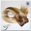 Wholesale grade 7a piano color silky straight brazilian virgin hair clip in hair extension 100% human