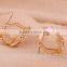 Beauty Flower 18K Gold Setting With Rhinestones,Black Earring Jackets