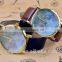 Retro World Map Fashion Womens Leather Alloy Analog Quartz Wristwatch Watch