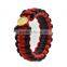 2016 new camping high quality cheap tactical gear 550 paracord survival bracelet with golden button clip