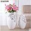 white wholesale hollow out art deco vases for home deco